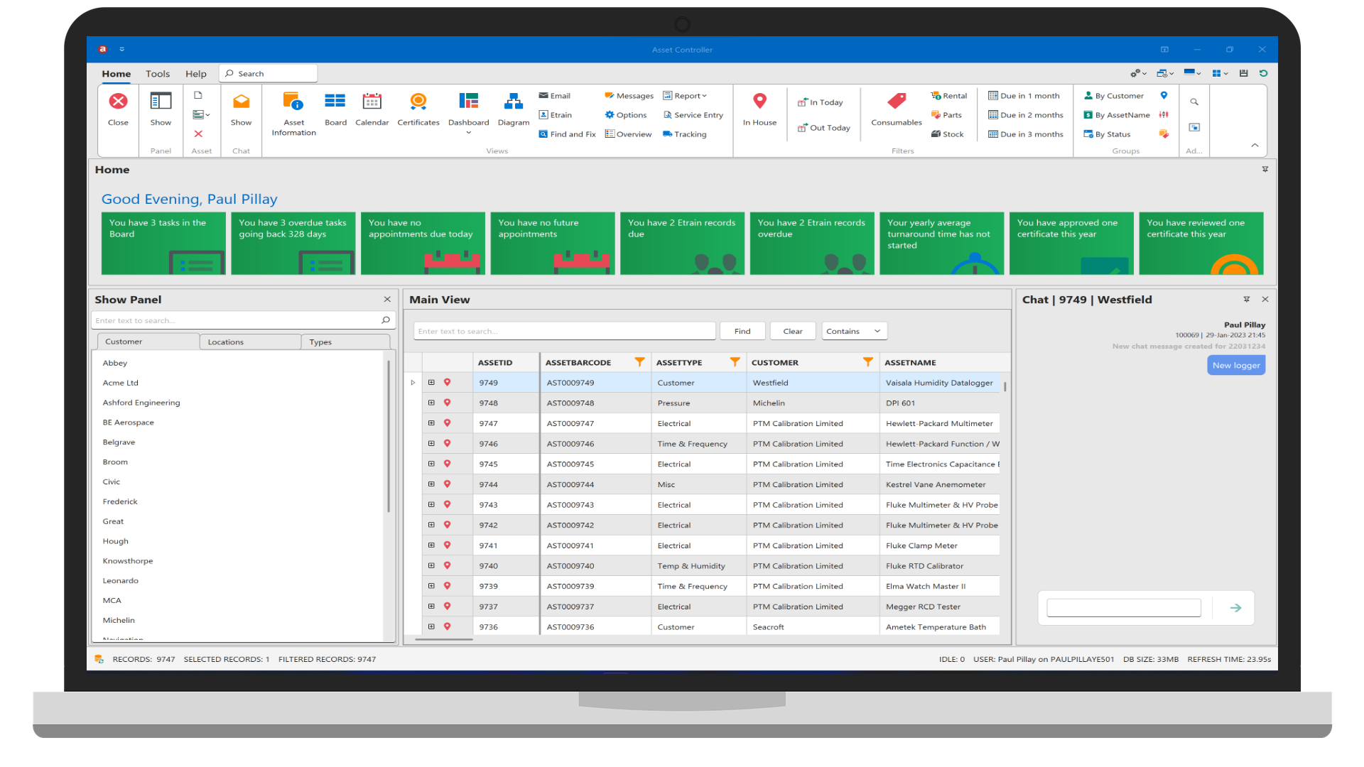 screenshot of Asset Controller